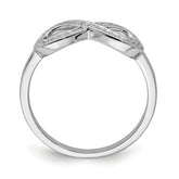 Sterling Silver Rhodium-plated with CZ Infinity Ring